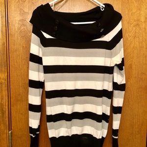 Long sleeve dress shirt Black/white size Large